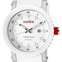 Red Line Compressor White Dial White Ceramic Bezel White Silicone 18002-02