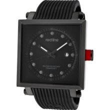 Red Line Men's Compressor2 Black Dial Black Ip Square Case Black Silic