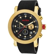 Red Line Watches Men's Compressor Chronograph Black Dial Black Texture