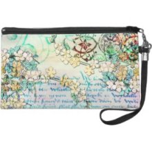 Redondo, Shabby Chic: Trendy Golden Teal Wristlet Purses