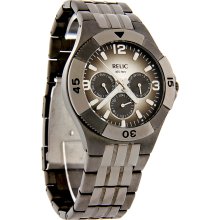 Relic by Fossil Mens Black Multi-Function Sub-Dial GunMetal Quartz Watch ZR15478