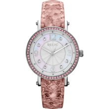 Relic Ladies Pink Colored Leather Band with Silver Dial Watch