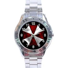 Resident Evil Umbrella Stainless Steel Analogue Menâ€™s Watch Fashion