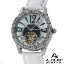 Retail $545 75% Off - August Steiner Ladies Automatic Watch - Genuine Crystals