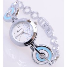 Rhinestone Detailed Bracelet Watch-blue