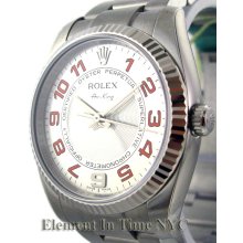 Rolex Air-King Stainless Steel Silver Arabic Dial