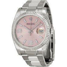 Rolex Datejust Automatic Pink Wave Jubilee Diamond Dial Stainless Steel Ladies