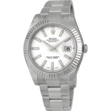 Rolex Datejust Ii White Dial 18k White Gold Stainless Steel Oyster Bracelet