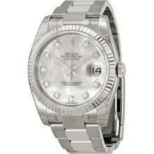 Rolex Datejust Mother Of Pearl Dial Automatic Stainless Steel White Gold Bezel