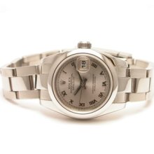 Rolex Datejust Oyster Perpetual Ladies Watch Ss Silver Dial Roman Numeral 179160