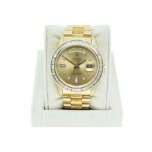 Rolex Day-Date 18K Yellow Gold Single Quickset w/ Diamond Dial & Bezel