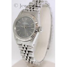 Rolex Ladies Oyster Perpetual 67194 E In 18k White Gold & Stainless Steel