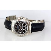 ROLEX - Mens 40mm 18kt White Gold Daytona - Black Diamond Dial - 116519