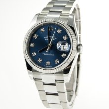 Rolex Stainless Steel White Gold and Diamond Mens Datejust...