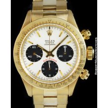 Rolex Vintage Daytona 6265 18k Chronograph White Dial Box & Papers