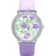 Royal London Women's Quartz Watch With Mother Of Pearl Dial Analogue Display And Purple Leather Strap 20129-03