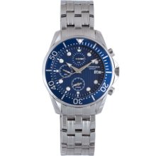 Rudiger Watches Men's Chemnitz Chronograph Blue Dial Silver-Tone Stain