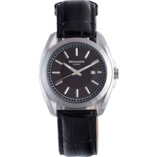 Rudiger Watches Men's Dresden Black Dial Black Calfskin Black Calfski