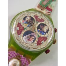 Scg107 Swatch 1995 Russian Treasury Chrono Authentic