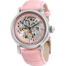 Sea-gull M182sk Automatic Mechanical Watch / Silver Skeleton Pink Band