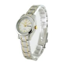 Seiko 2tone Automatic Day/date 21jewels Ladies Water Resistant Watch Symk29k1