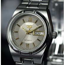 Seiko 5 Latest Ladies Automatic Silver Day Date Sym703k1