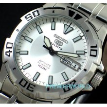 Seiko 5 Sports Automatic Steel 100m Silver Watch Snzj37j1 Made In Japan