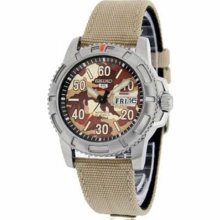 Seiko 5 Sports Srp221k2 Men's Military Fabric Band Camouflage Automatic Watch