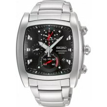 Seiko Black Dial Chronograph Mens Watch SPC029