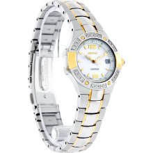 Seiko Coutura Diamond Ladies Mop Dial Two Tone Bracelet Dress Watch SXD692 New