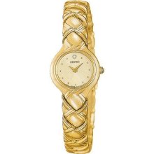 Seiko Gold-Tone Diamond Ladies Watch SUJ220