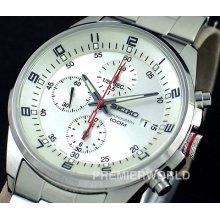 Seiko Men Chronograph Silver Dial Steel Watch 100m Sndc87p1