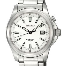 Seiko Mens Kinetic Stainless Steel 100m Sports Watch Ska461p1 Ska461p Ska461