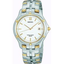 Seiko Men's Le Grand Sport Stainless & Gold Tone White Face SLC028