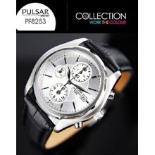 Seiko Pulsar Men's Dress Collection Chronogrpah Watch Pf8253