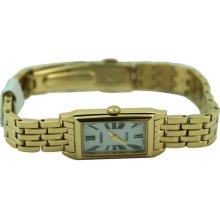 Seiko Sup032 Women $235 Solar Gold Tone Stainless Steel Bracelet Watch