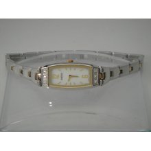 Seiko Szzc28 Women's Dressy Two-tone Mother-of Perl Dial Stainless Steel Watch