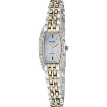 Seiko Women's 'Solar' Stainless Steel and Yellow Goldplated Solar ...