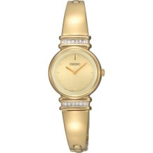 Seiko Women's SUJG34 Crystal Bangle Champagne Dial Watch