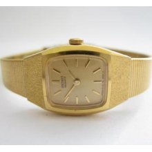 Seiko Yellow Plated N.o.s. Quartz Ladies Watch Running