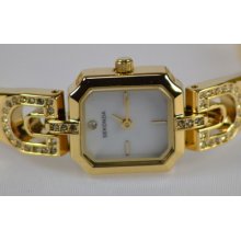 Sekonda Ladies Womens Gold Pearl Dial Classic Dress Watch Guarantee Diamonte