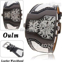 Sell. Multi-function Dual Movt Leather Wrist Watch With Quartz Dial