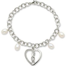 Sentimental Expressions(tm) Sterling Silver Cultured Pearl and CZ...