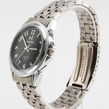 Silver Men's Alloy Analog Quartz Wrist Watch