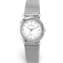 Silver Skagen Ladies Stainless Steel Mesh Brace... - Jewelry