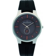 Skagen 433xlslbmo Mens Black Leather Watch Rrp Â£129