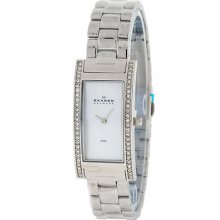 Skagen 459ssx Glitz Stainless Steel Quartz Mother Of Pear Ladies Watch