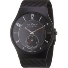 Skagen 805xltbb Black Titanium Case On Mesh Strap Men's Watch