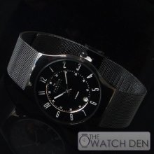 Skagen Black Dial Men Black Ion Titanium Watch 233xltmb