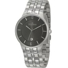 Skagen Men's Classic Black Dial Stainless Steel Bracelet Watch O331xlsxm1